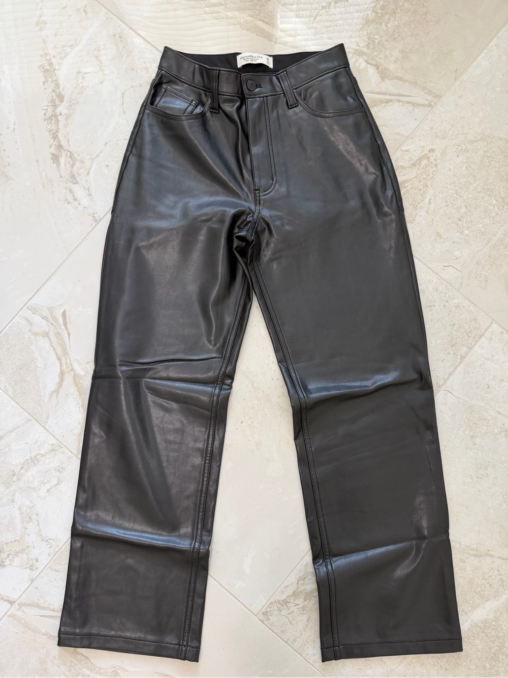 Abercrombie Black Faux Leather Pants